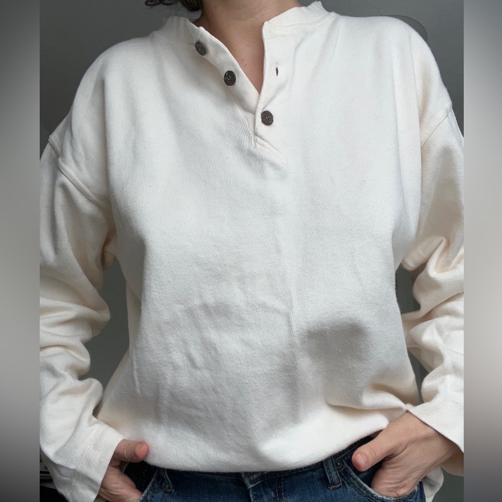 Cotton henley men’s loungewear cream